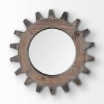 Homeroots - Cog 17" Round Natural Wood Frame Wall Mirror - Image 2