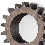 Homeroots - Cog 17" Round Natural Wood Frame Wall Mirror - Image 4