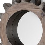 Homeroots - Cog 17" Round Natural Wood Frame Wall Mirror - Image 5