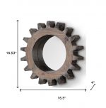 Homeroots - Cog 17" Round Natural Wood Frame Wall Mirror - Image 7