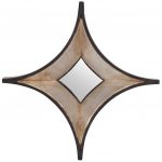 Homeroots - 17" Dark Brown Diamond Framed Accent Mirror