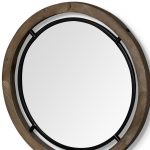 Homeroots - 19" Brown And Black Metal And Wood Round Framed Accent Mirror - Image 8