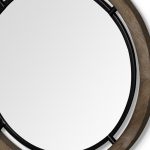 Homeroots - 28" Brown Round Wood Framed Accent Mirror - Image 5