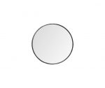 Homeroots - 47" Round Black Metal Frame Wall Mirror