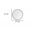 Homeroots - 47" Round Black Metal Frame Wall Mirror - Image 7