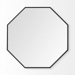 Homeroots - 38" Black Octagon Metal Framed Bathroom Vanity Mirror - Image 3