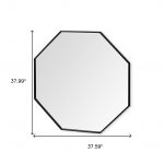 Homeroots - 38" Black Octagon Metal Framed Bathroom Vanity Mirror - Image 7