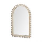 Homeroots - 35" Natural Arch Wood Framed Accent Mirror