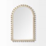 Homeroots - 35" Natural Arch Wood Framed Accent Mirror - Image 2