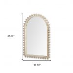 Homeroots - 35" Natural Arch Wood Framed Accent Mirror - Image 6