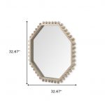 Homeroots - 33" Natural Octagon Wood Framed Accent Mirror - Image 6