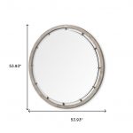 Homeroots - 54" Brown Round Wood And Metal Framed Accent Mirror - Image 5