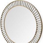 Homeroots - 42" Round Gold Metal Frame Wall Mirror With White Wood Beads - Image 6