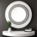 Homeroots - 42" Round Black Metal Frame Wall Mirror With Wood Beads - Image 8