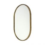 Homeroots - Gold Oval Accent Metal Mirror
