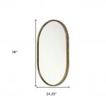 Homeroots - Gold Oval Accent Metal Mirror - Image 7