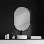 Homeroots - 36" Black Oval Metal Framed Accent Mirror - Image 9