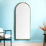 Homeroots - 70" Gold Arch Metal Framed Accent Mirror