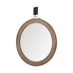 Homeroots - 44" Brown Round Wood Framed Rope Hanging Accent Mirror - Image 3