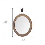 Homeroots - 44" Brown Round Wood Framed Rope Hanging Accent Mirror - Image 7
