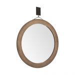 Homeroots - 44" Brown Round Wood Framed Rope Hanging Accent Mirror - Image 5