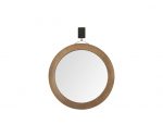 Homeroots - 44" Brown Round Wood Framed Rope Hanging Accent Mirror - Image 2