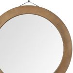 Homeroots - 44" Brown Round Wood Framed Rope Hanging Accent Mirror - Image 6