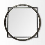 Homeroots - 46" Black Abstract Metal Framed Accent Mirror - Image 4