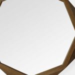 Homeroots - 41" Octagon Brown Wood Frame Wall Mirror - Image 7