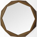 Homeroots - 41" Octagon Brown Wood Frame Wall Mirror - Image 8