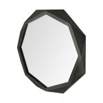 Homeroots - 41" Octagon Black Wood Frame Wall Mirror