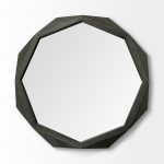 Homeroots - 41" Octagon Black Wood Frame Wall Mirror - Image 3