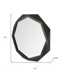 Homeroots - 41" Octagon Black Wood Frame Wall Mirror