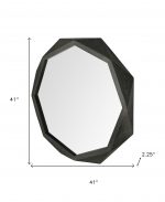 Homeroots - 41" Octagon Black Wood Frame Wall Mirror - Image 9
