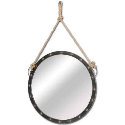 Homeroots - 27" Round Metal Frame Wall Mirror