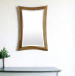 Homeroots - 35" Brown Abstract Wood Framed Bathroom Vanity Mirror - Image 2