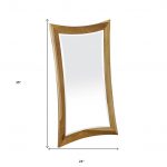 Homeroots - 35" Brown Abstract Wood Framed Bathroom Vanity Mirror - Image 7