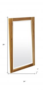 Homeroots - 35" Brown Wood Accent Mirror - Image 6
