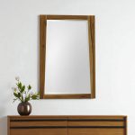 Homeroots - 35" Brown Wood Accent Mirror