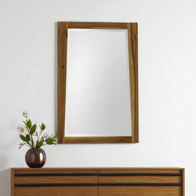 Homeroots - 35" Brown Wood Accent Mirror