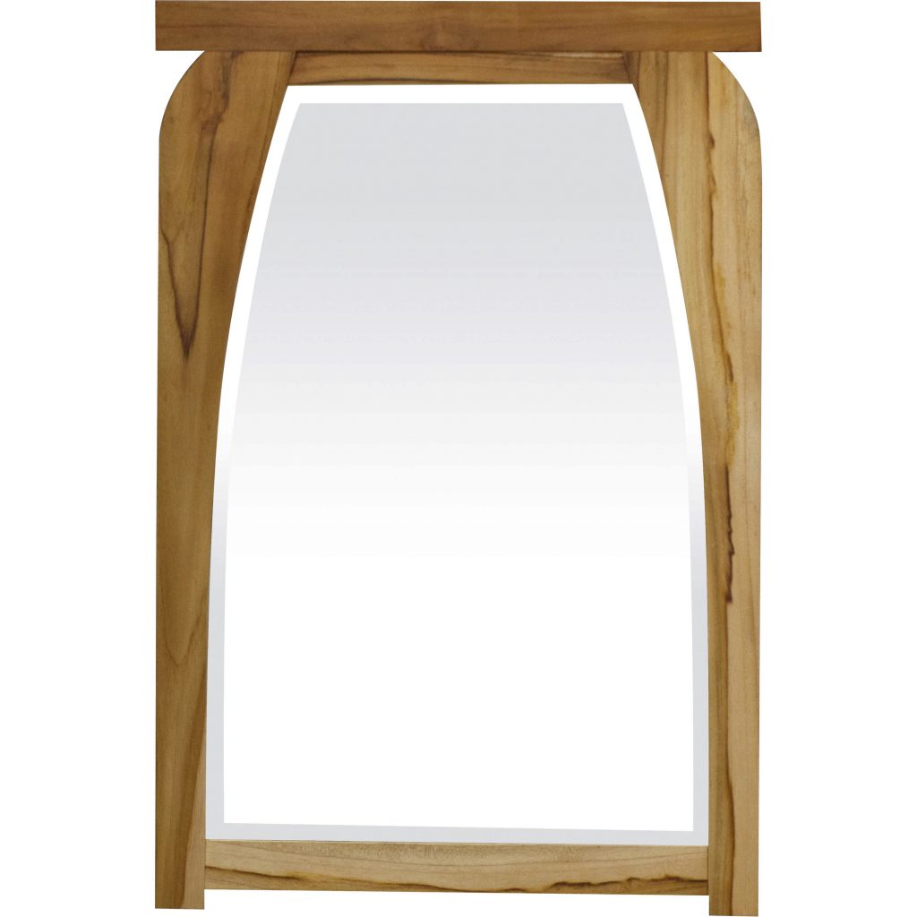 Homeroots - 35" Brown Abstract Wood Framed Accent Mirror