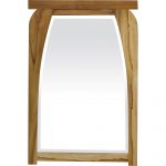 Homeroots - 35" Brown Abstract Wood Framed Accent Mirror - Image 3