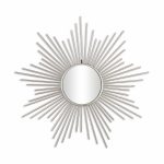 Homeroots - Striking Silver Metal Sunburst Design Wall Mirror