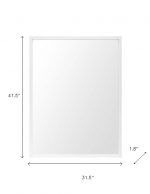 Homeroots - Rectangle White Accent Mirror With Crisp White Finish Frame - Image 8