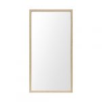 Homeroots - Rectangle Natural Accent Mirror With Matte Finish Frame