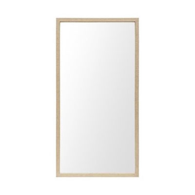 Homeroots - Rectangle Natural Accent Mirror With Matte Finish Frame