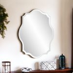 Homeroots - 32" Clear Scalloped Edges Unframed Accent Mirror