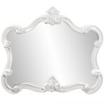 Homeroots - 28" White Baroque Framed Accent Mirror - Image 2