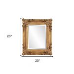 Homeroots - 23" Antiqued Gold Ornate Scroll Framed Accent Mirror - Image 9