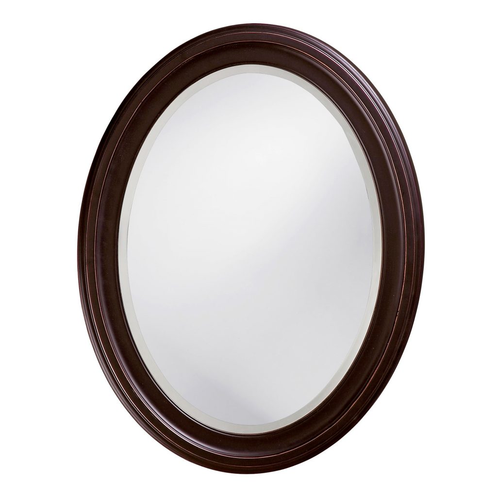 Homeroots - 33" Bronze Oval Framed Accent Mirror
